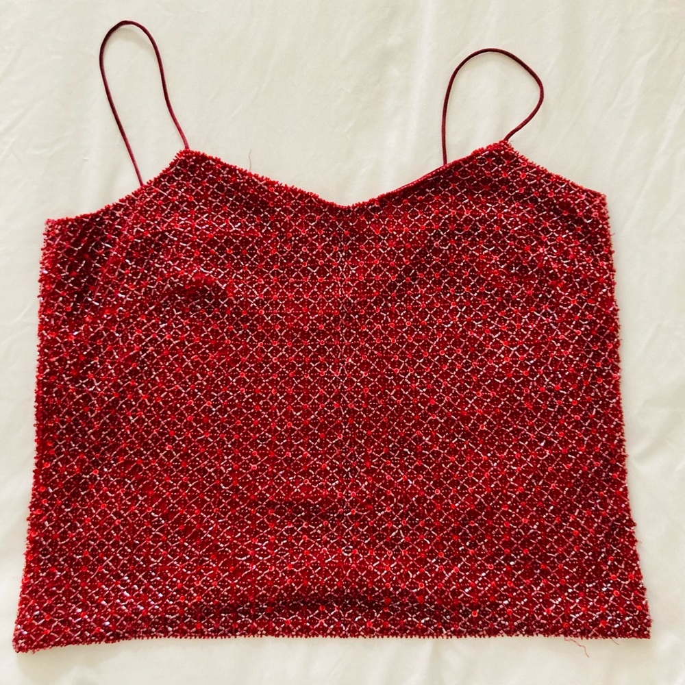 Ann Taylor Beaded Silk Top